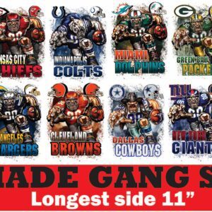 NFL MASCOT #2 - PRE-MADE GANG SHEET