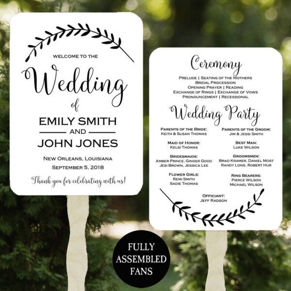 Wedding Program Fan